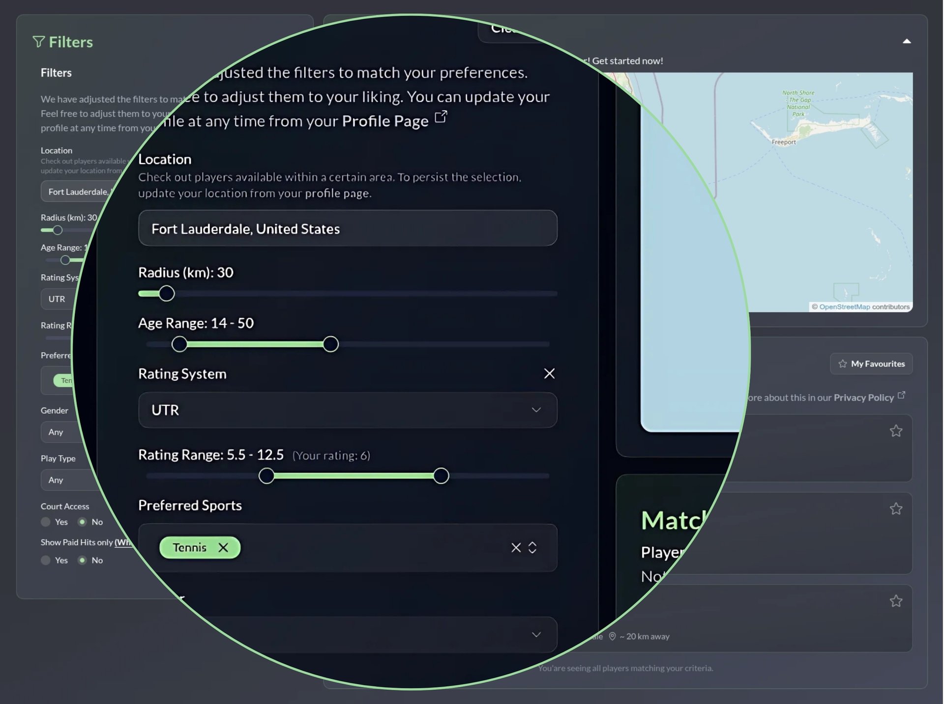 Player Matchup Interface Design