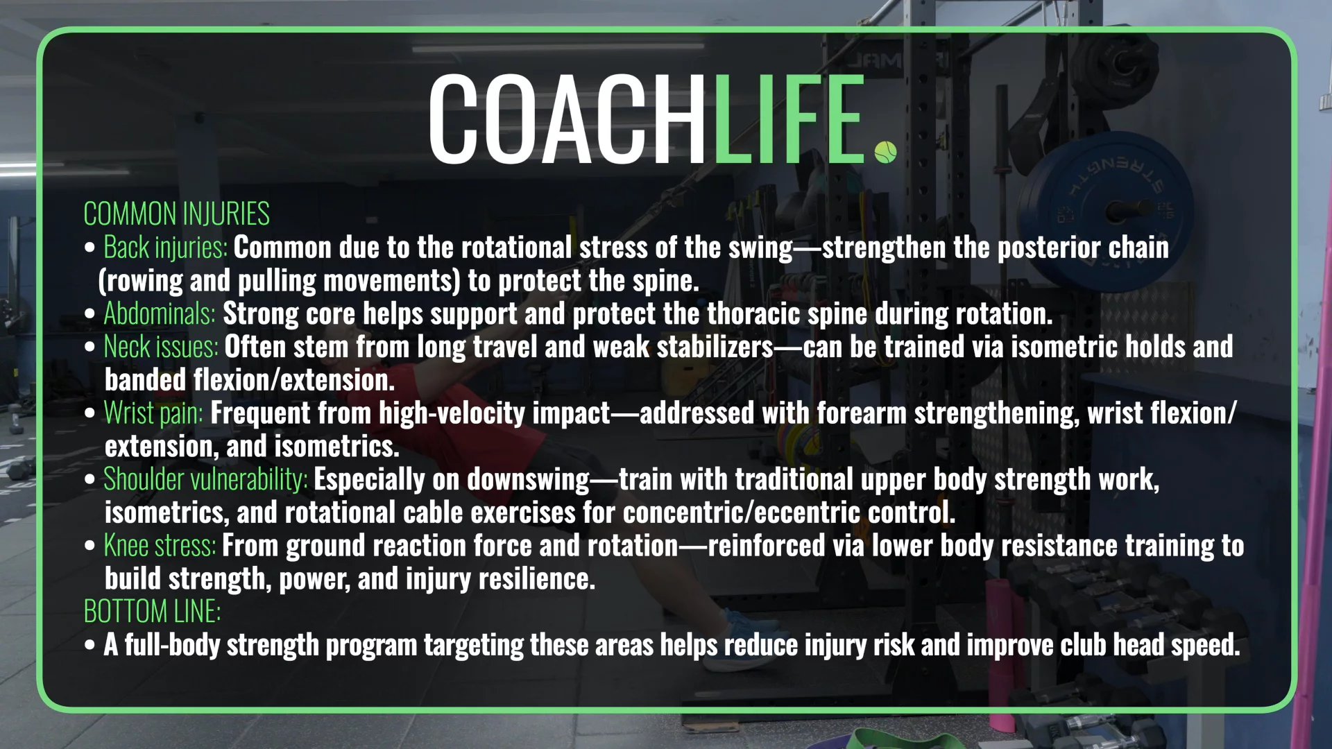 Common Golf Injuries & How Strength Training Prevents Them